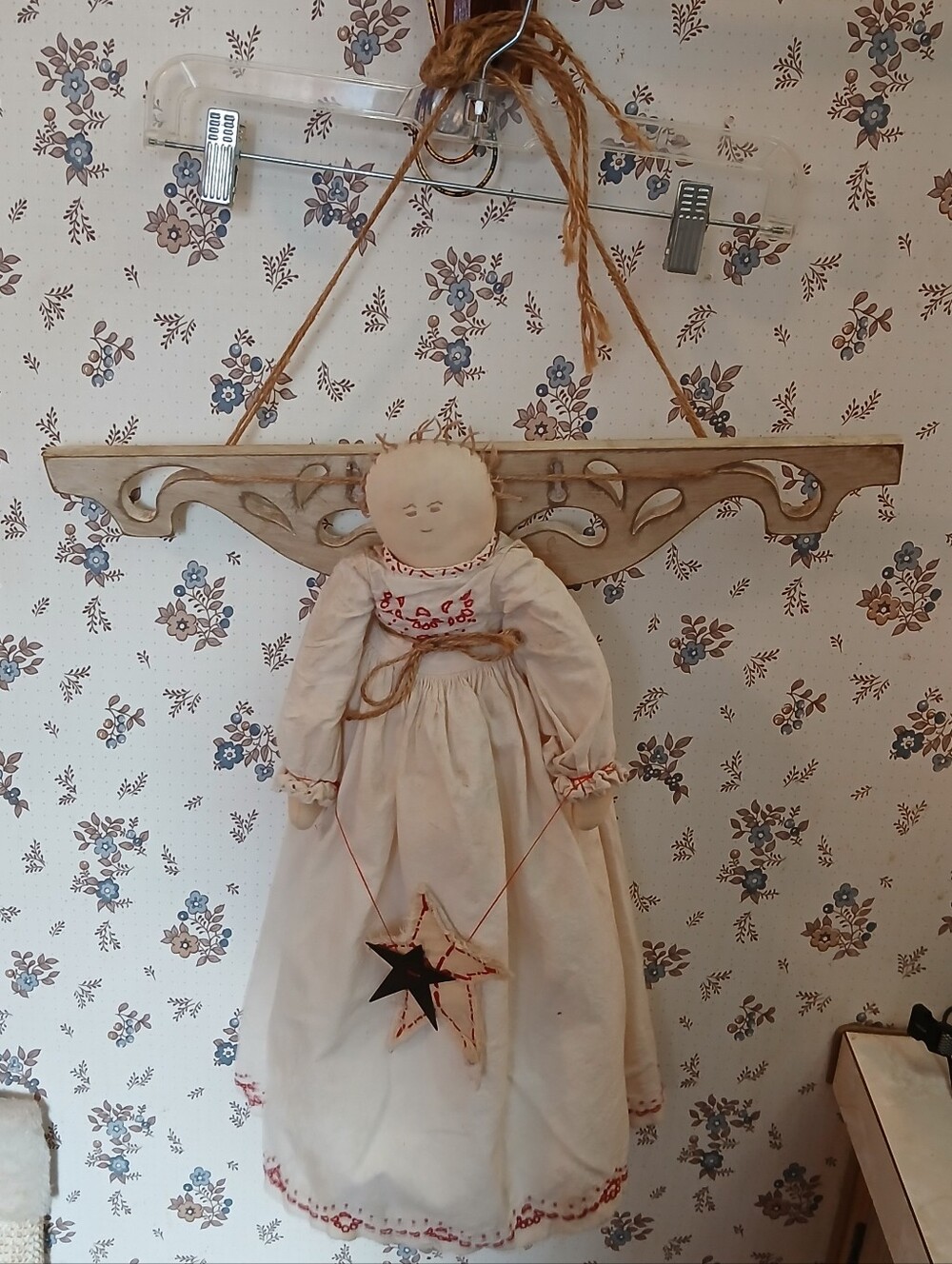 Vintage Large Tender Heart Treasures Angel Rag Doll